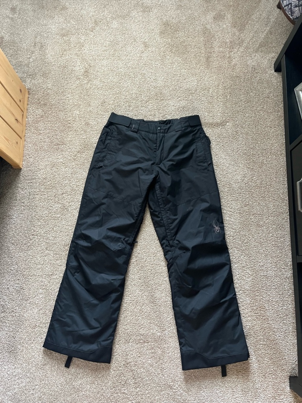 Spyder Black Men's Ski/Snow Pants with Subtle Logo